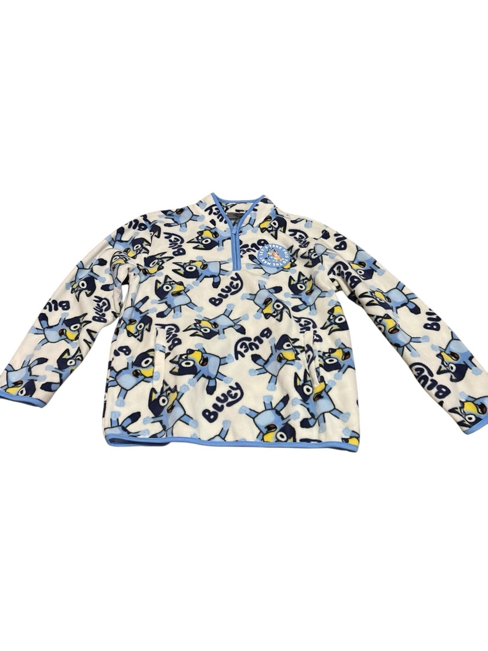 Women’s “Bluey” Blue & White Top Lets Take This To The Max Logo